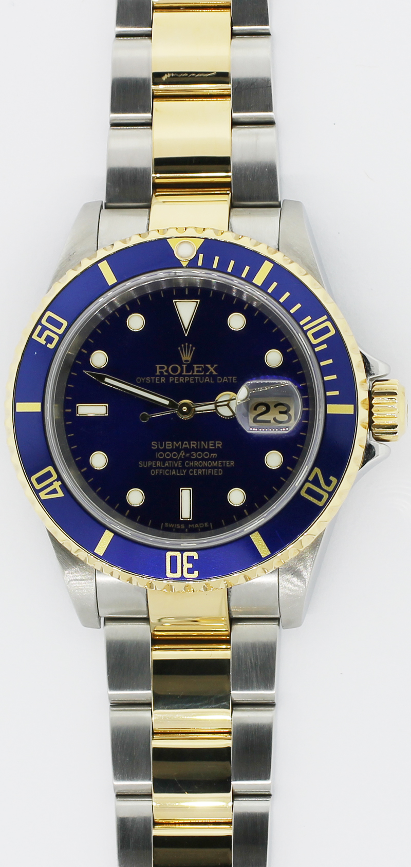 Rolex Two Tone Submariner 16613T with Box & Paper