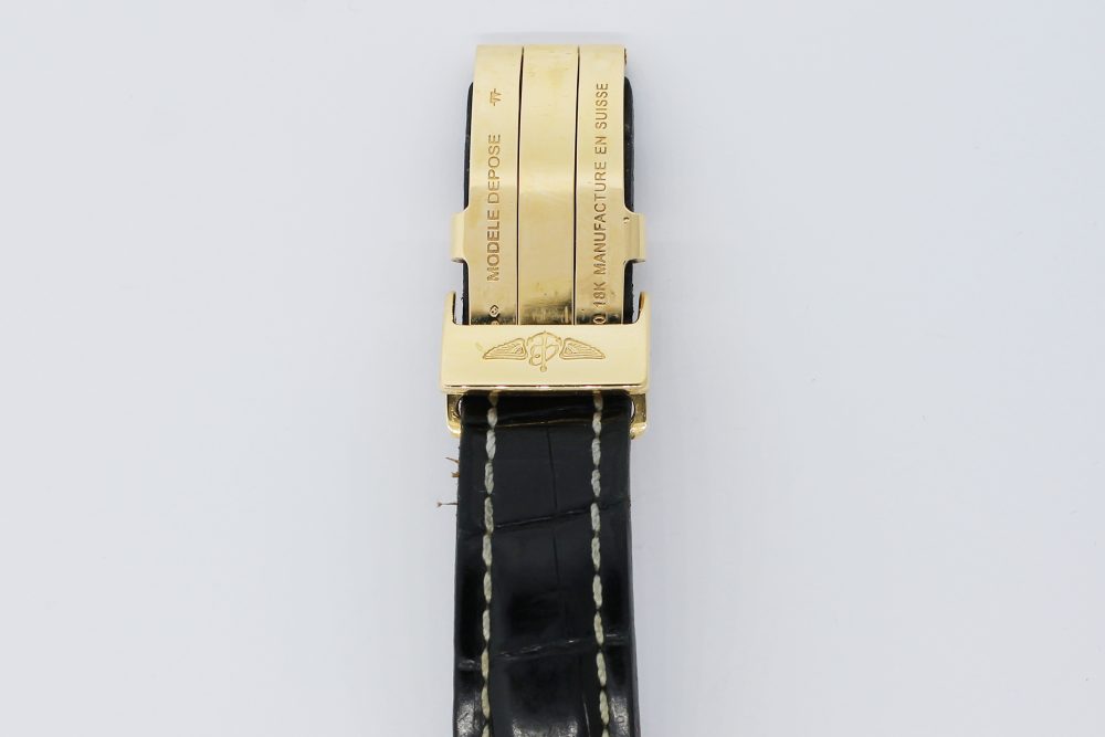Breitling 18k Yellow Gold Chronomat Evolution Black Dial K13356 with Folding Breitling Clasp