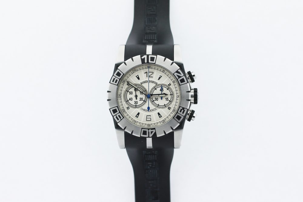 Roger Dubuis Steel Silver Dial Chronoexcel SED46-78-C9.N-CPG3.13R Easy Diver on Rubber Strap