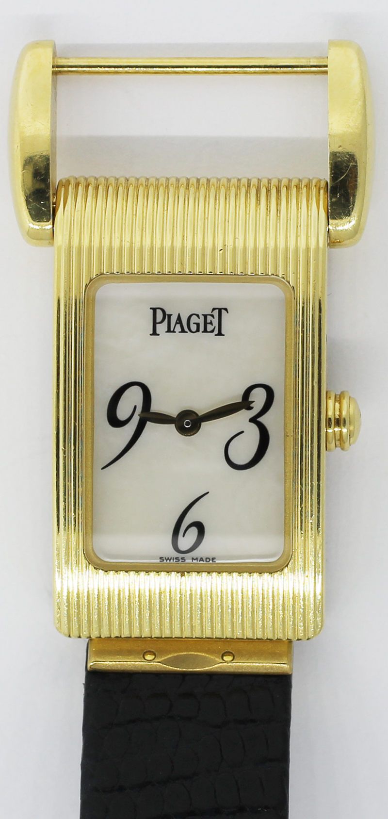 Piaget Miss Protocol 18k Yellow Gold Mother of Pearl 5221 Satin Strap Ladies Watch