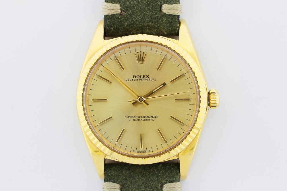 Rolex 18k Yellow Gold Oyster Perpetual 1013 with Box & Booklets