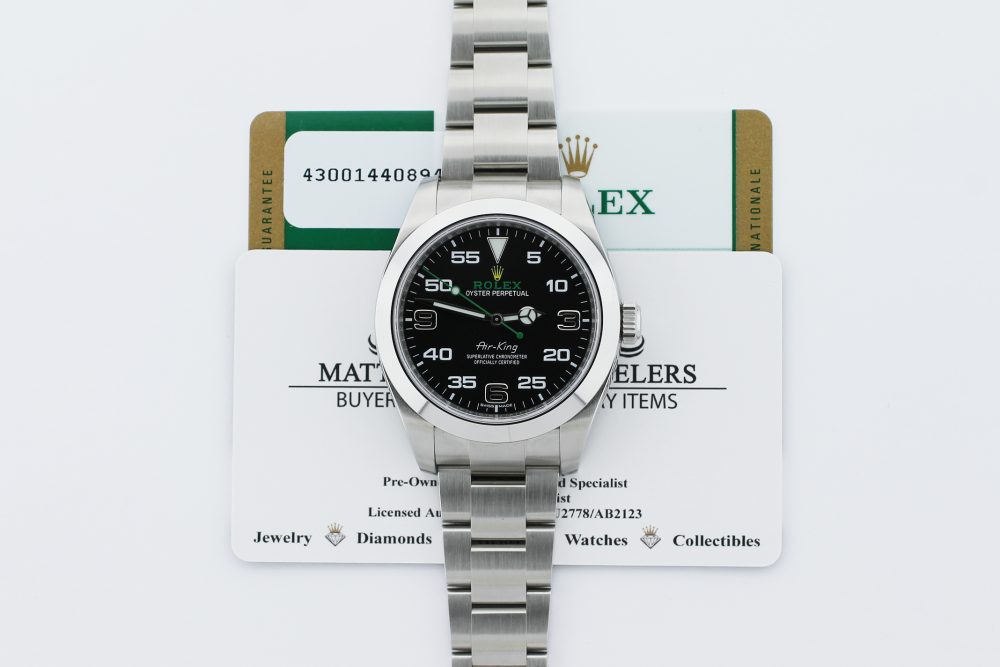 Rolex Steel Air-King 116900 with Warranty Card Box & Booklets