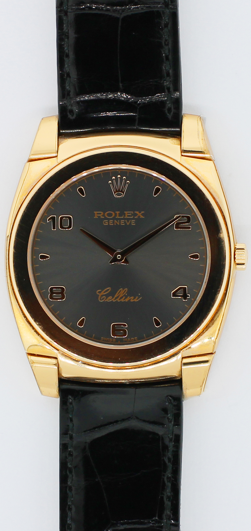 Rolex 18k Rose Gold Cellini Cestello Grey Slate Sunburst Dial 5330 with Box & Booklets