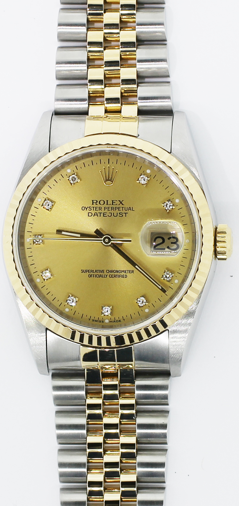 Rolex Steel & 18k Yellow Gold Datejust 16233 with Box & Paper
