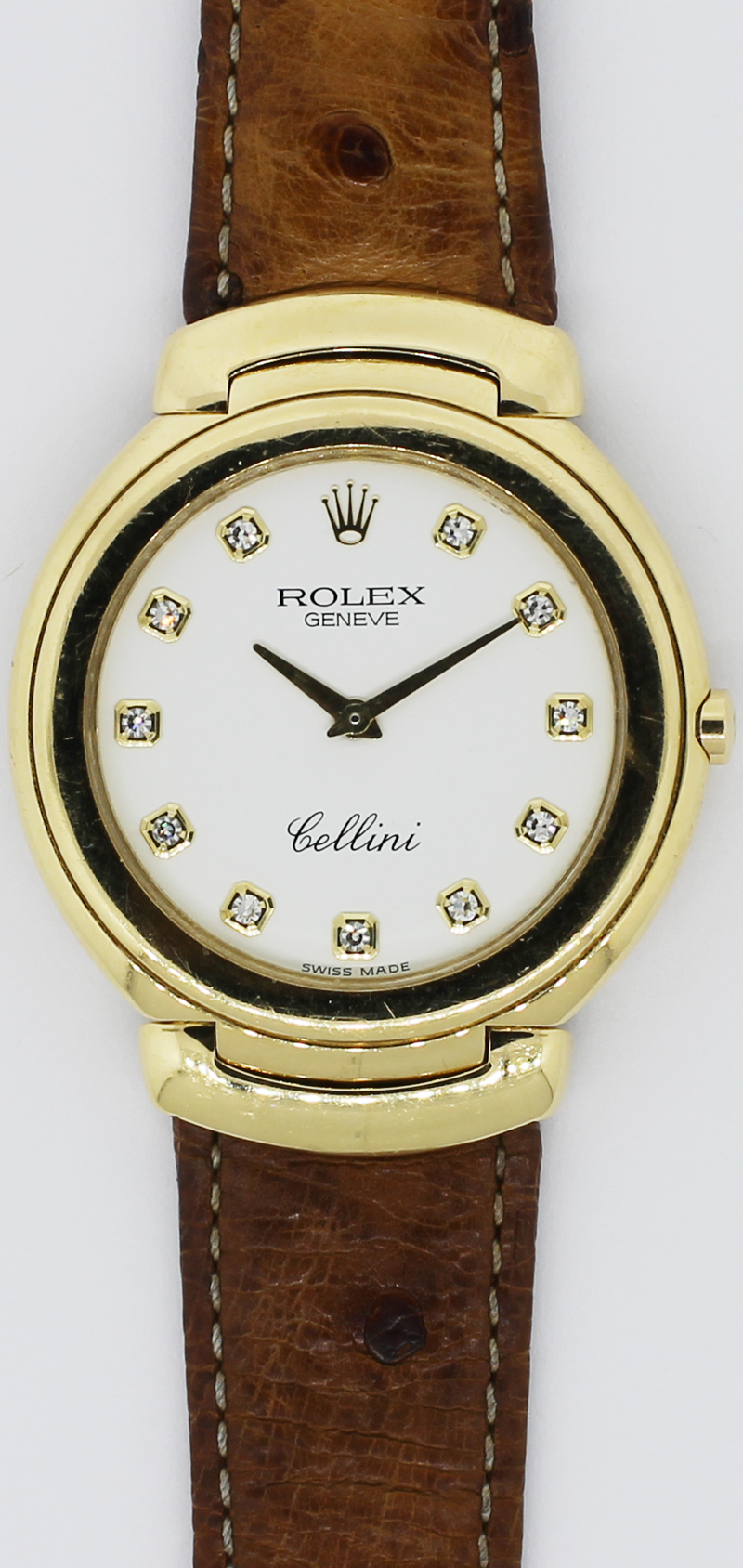 Rolex 18k Yellow Gold Cellini Factory Diamond Dial 6623 with Box & Booklets