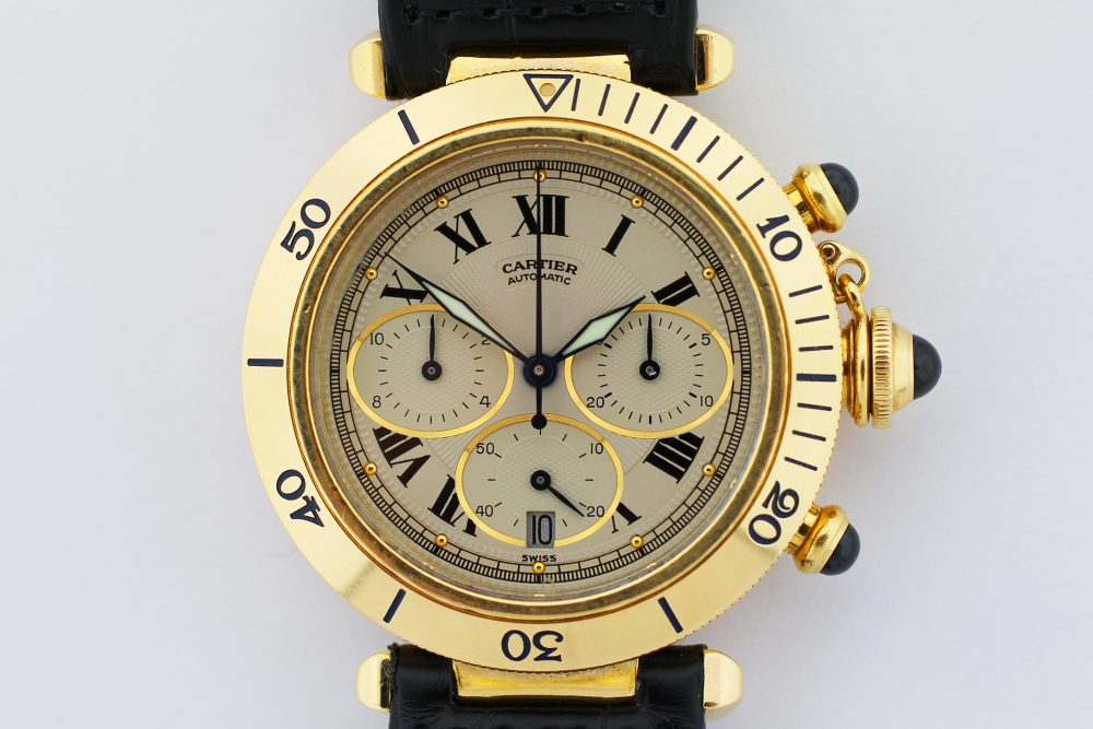 Cartier 18k Yellow Gold Pasha Chronograph Model 2111