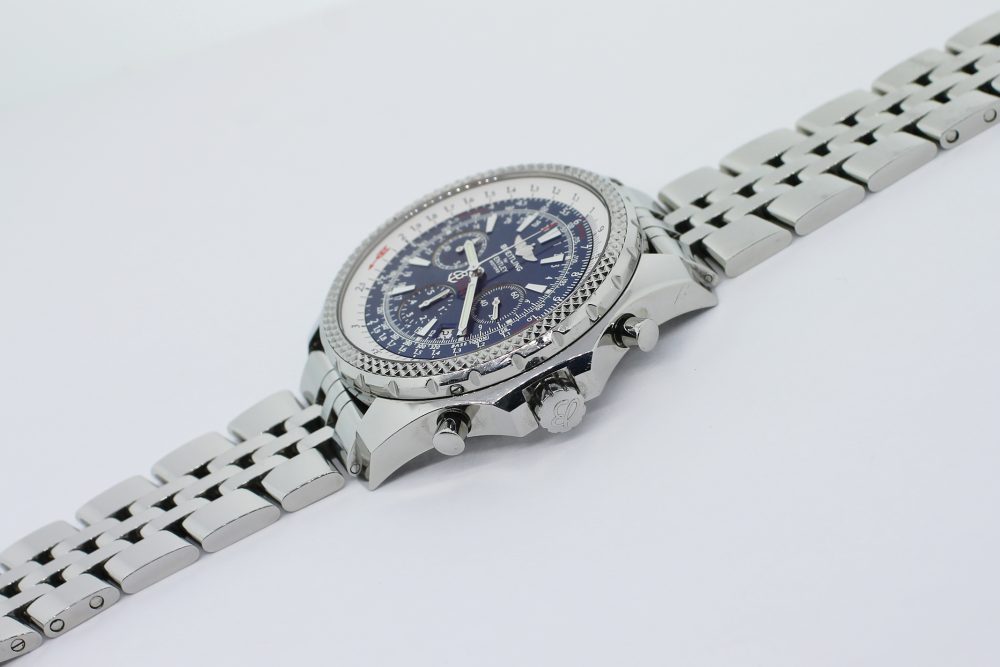 Breitling Steel Bentley Motors Special Edition Chronograph Blue Dial A25362 Box & Booklets