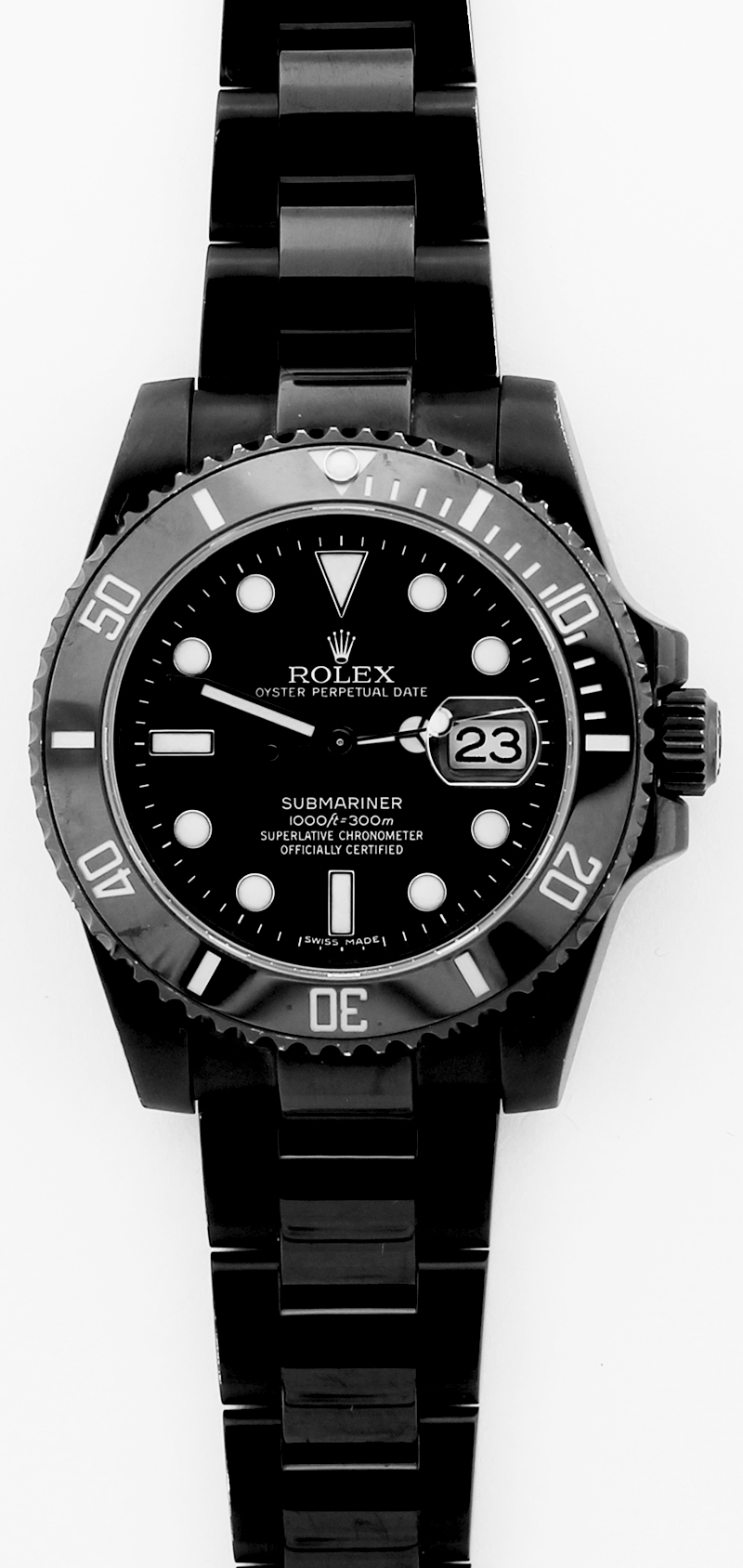 Rolex Steel Ceramic Custom Black PVD Submariner Date 116610 with Box & Booklets