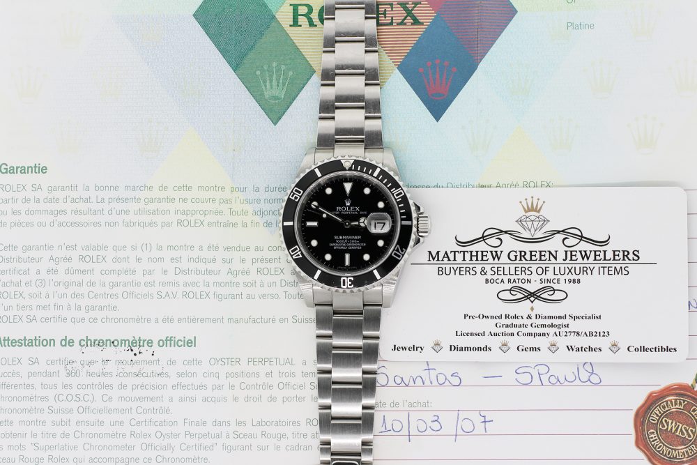 Rolex Steel Submariner Date 16610 with Box & Paper