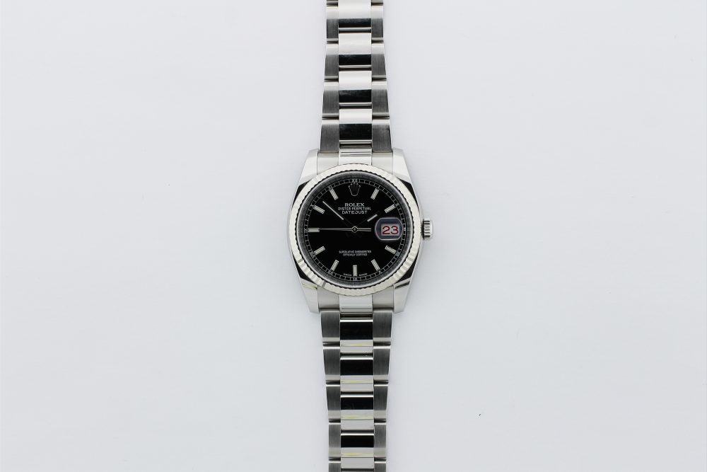 Rolex Steel Datejust Black Dial 116234 with Box & Card