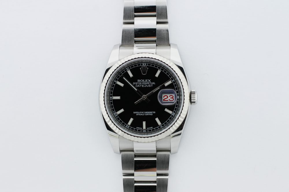 Rolex Steel Datejust Black Dial 116234 with Box & Card