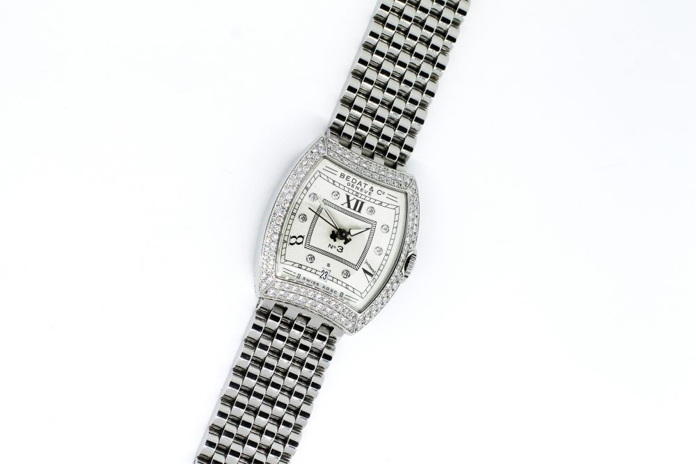 Bedat Steel Diamond Bezel Diamond Dial Bracelet No 314