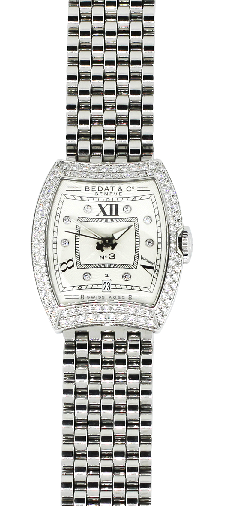 Bedat Steel Diamond Bezel Diamond Dial Bracelet No 314