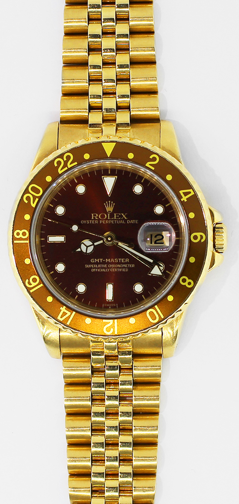 Rolex 18k Yellow Gold GMT-Master 16758 on Jubliee Bracelet
