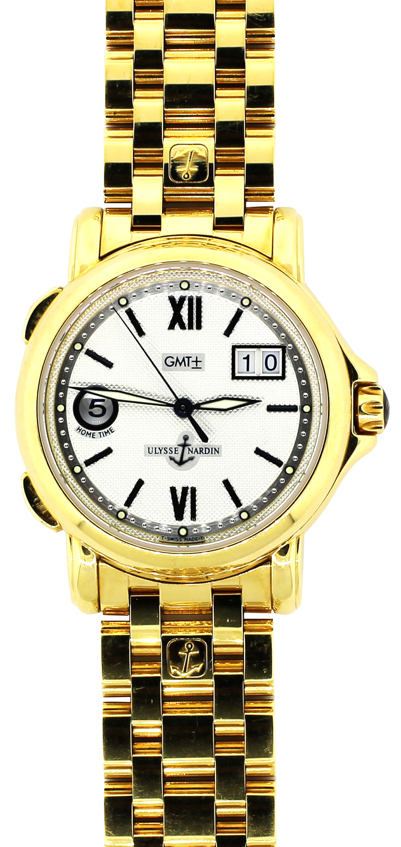 Ulysse Nardin 18k Yellow Gold GMT Big Date 221-88-8 on Bracelet