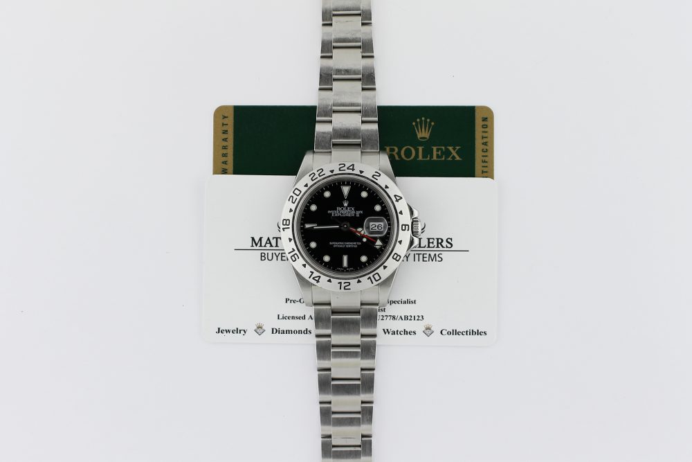 Rolex Steel Explorer II 16570 Black Dial with Box & Card