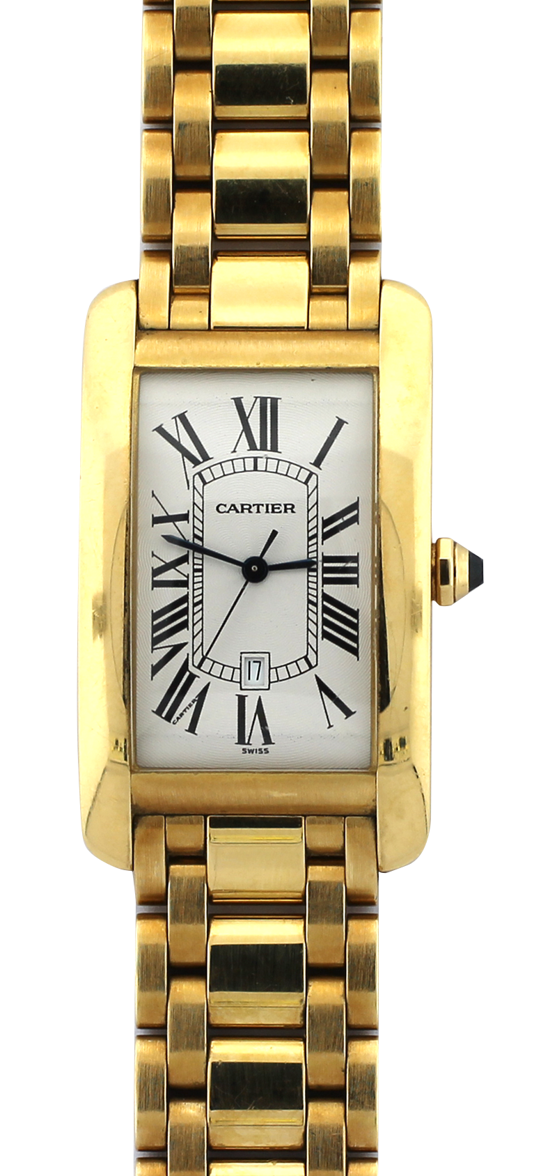 Cartier 18k Yellow Gold Tank Americaine Automatic on Bracelet