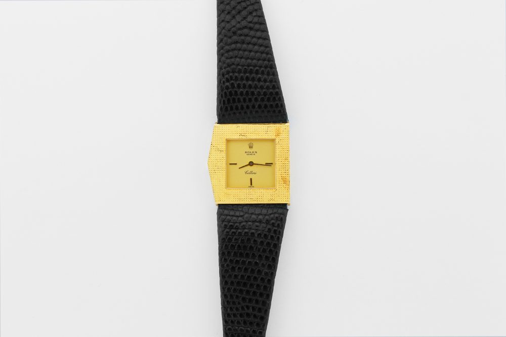 Vintage Rolex Yellow Gold "King Midas" Cellini 4126 on Black Leather Strap