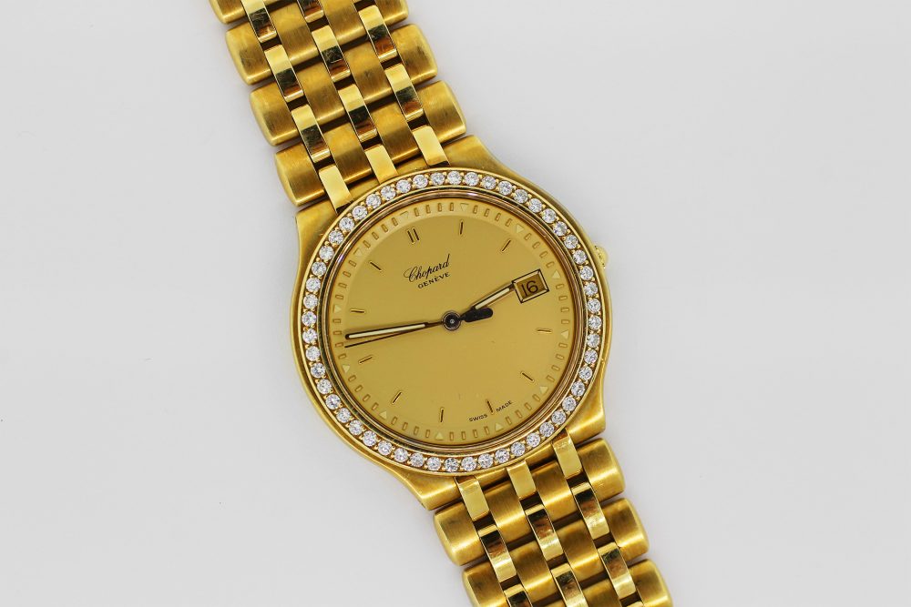 Chopard 18k Yellow Gold Automatic Date with Factory Diamond Bezel on a Bracelet