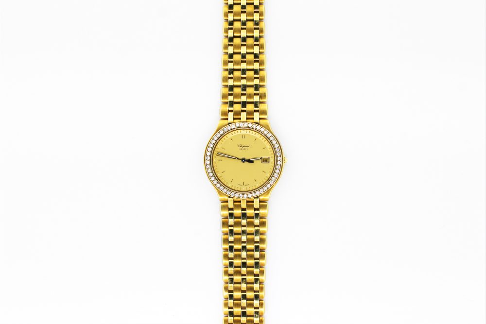Chopard 18k Yellow Gold Automatic Date with Factory Diamond Bezel on a Bracelet