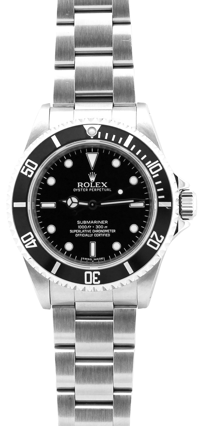 Rolex Steel Gloss Dial 4 Line Submariner 14060M with Box & Booklets