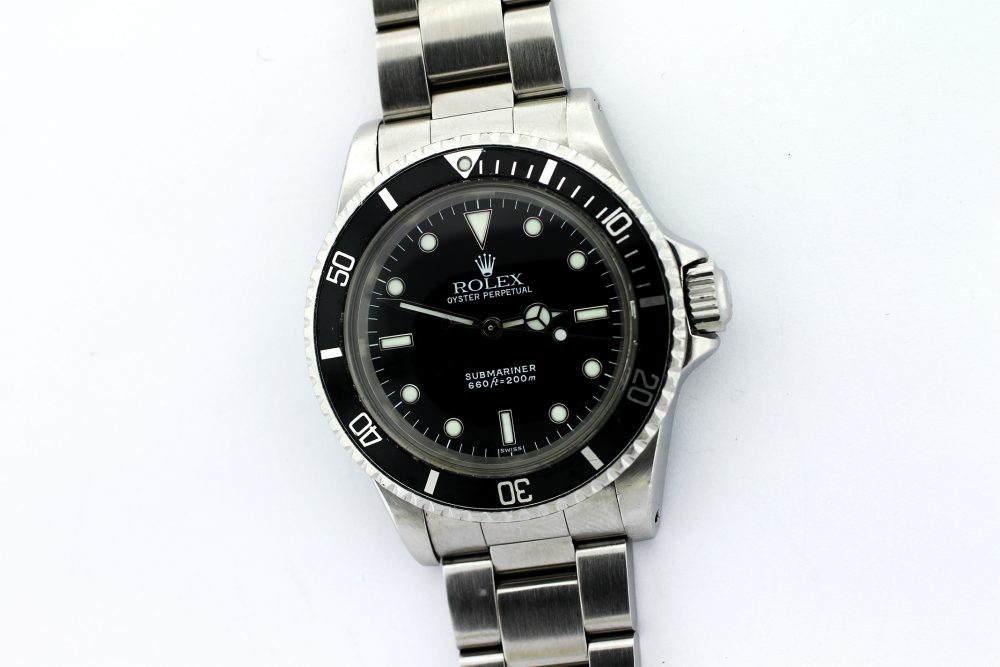 Vintage Rolex Steel Gloss Dial White Gold Surrounds Submariner 5513
