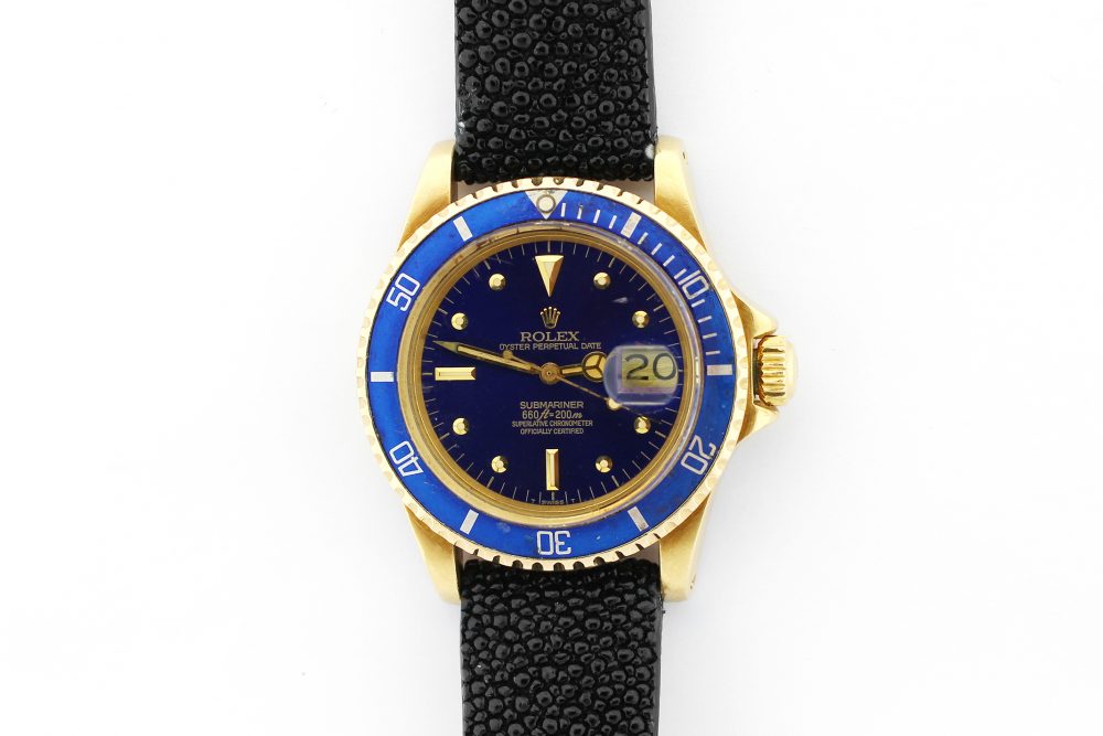 Rolex 18k Yellow Gold Blue Submariner 1680