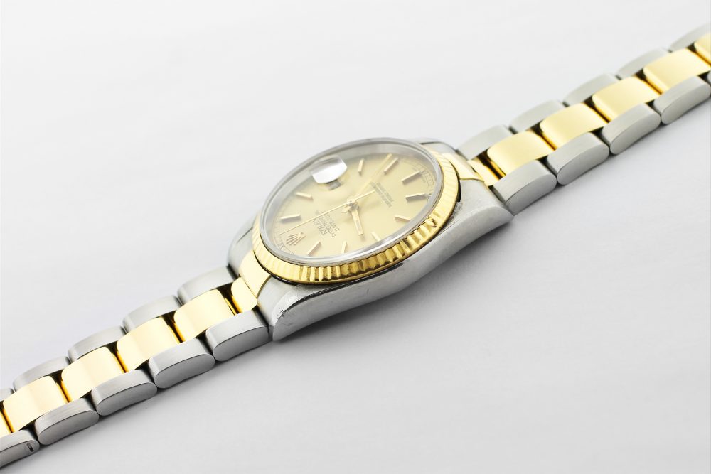 Rolex Two-Tone Datejust Champagne Dial 16233 with Box & Paper