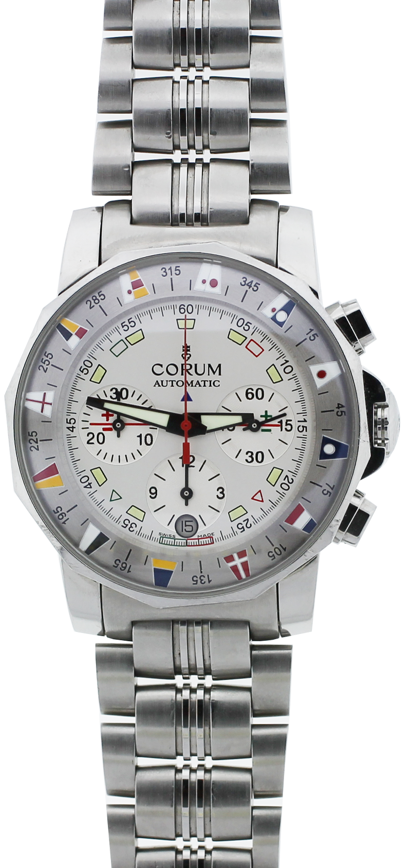 Corum Steel Admirals Cup Tides with White Dial 977.630.20