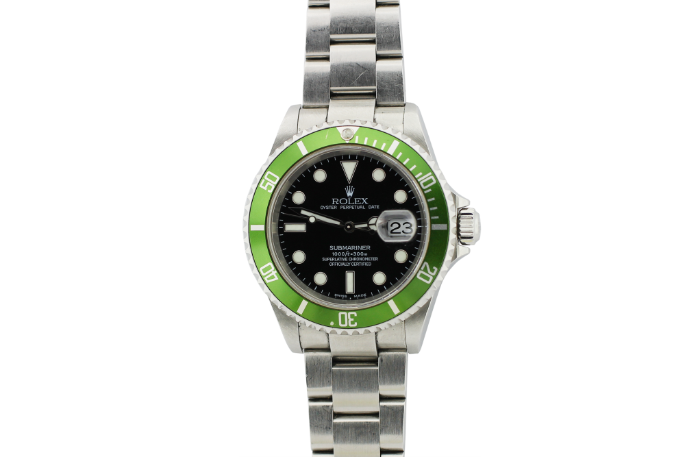 Rolex Steel Anniversary Submariner "Flat 4" 16610T with Box & Paper