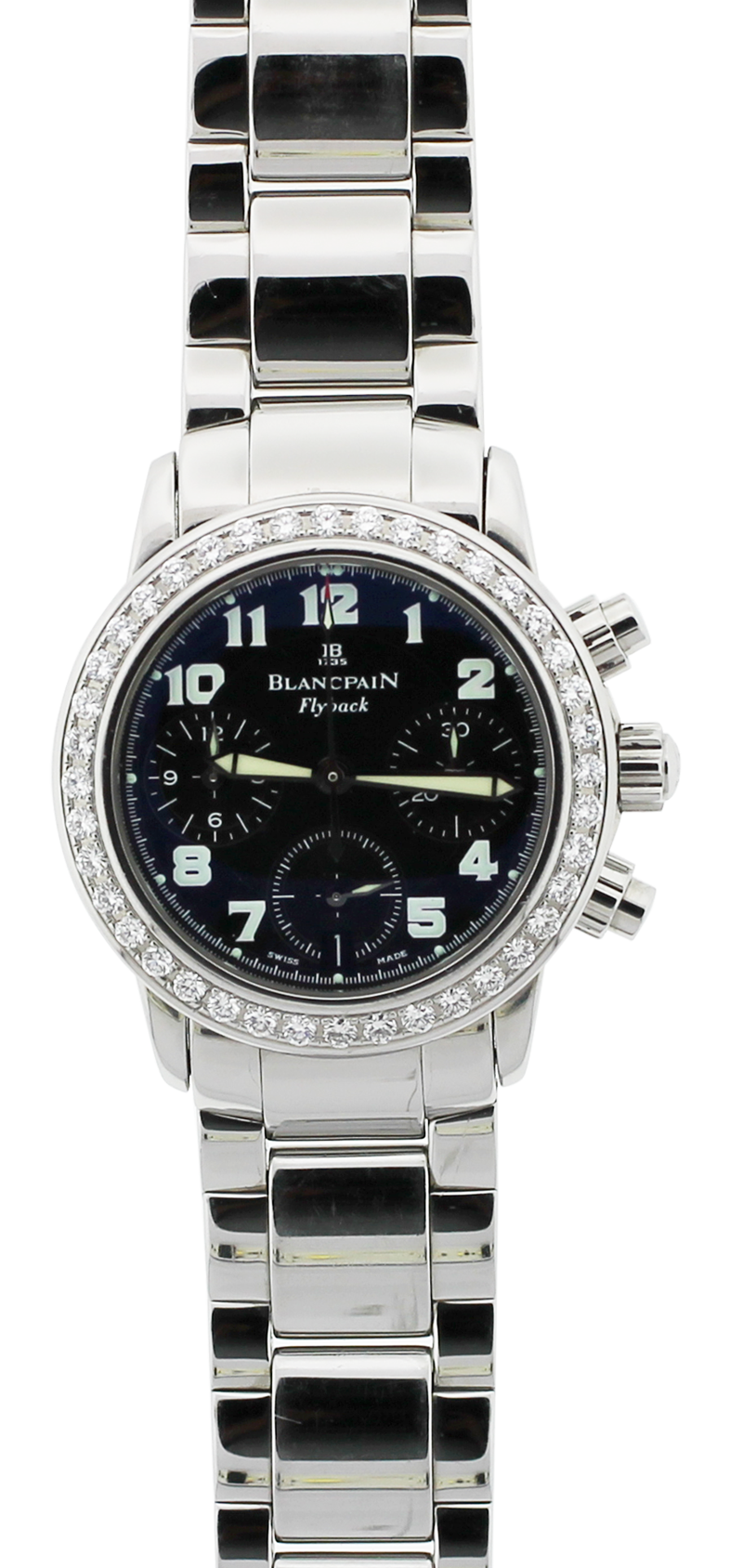 Blancpain Steel Factory Diamond Flyback Chronograph Automatic Model 815 on Bracelet